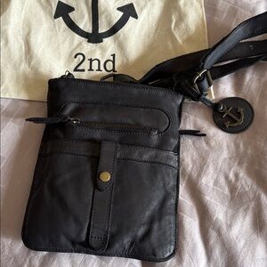 Black Leather Crossbody Bag by Harbour 2nd